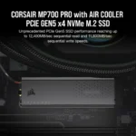Corsair MP700 PRO 1TB M.2 NVMe PCIe Gen. 5 x4 SSD with Cooler; Read Up To 11 700MB/s; Write up to 9600MB/s