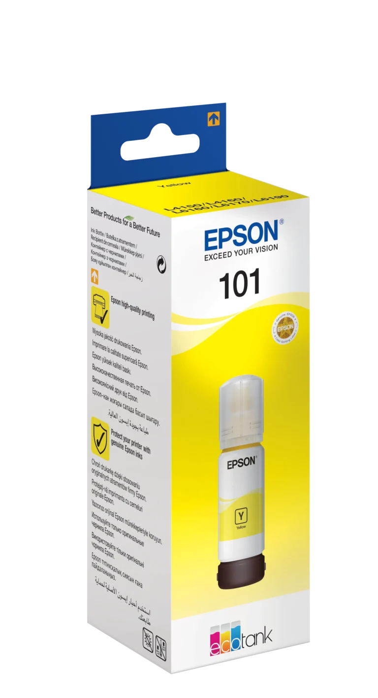 Epson 101 Ecotank Yellow ink bottle (70ml). 6000 pages @ 5%
