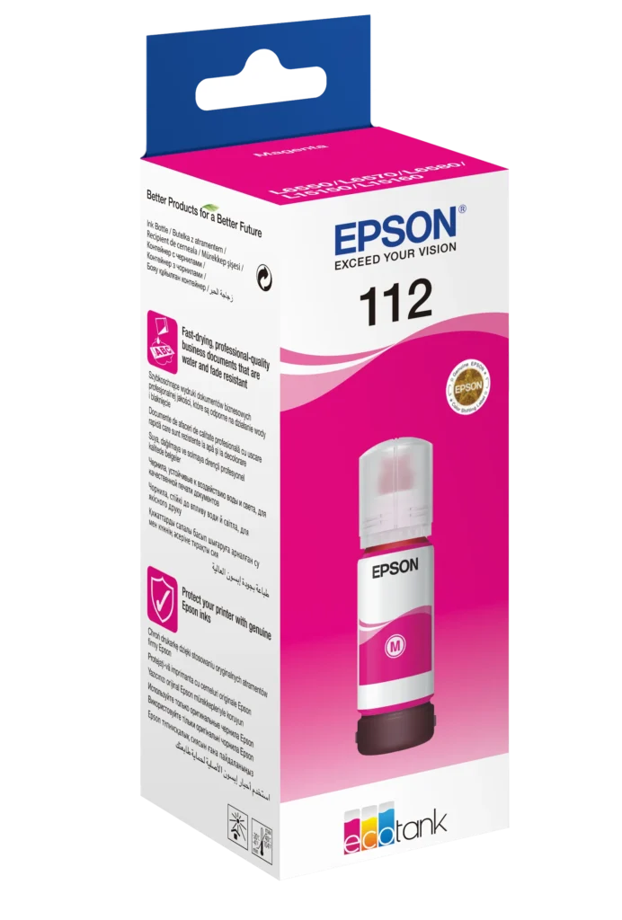 Epson 112 EcoTank Pigment Magenta ink bottle (70 ml). 6000 p