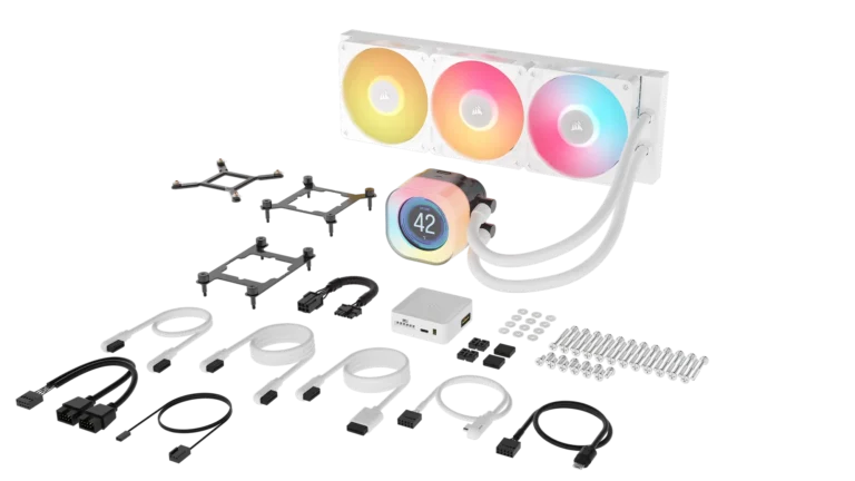 Corsair iCUE LINK TITAN 360 RX LCD Liquid CPU Cooler - White ? RX120 RGB Fans ? Fits Intel? LGA 1851/1700