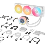 Corsair iCUE LINK TITAN 240 RX LCD Liquid CPU Cooler - White ? RX120 RGB Fans ? Fits Intel? LGA 1851/1700