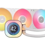 Corsair iCUE LINK TITAN 360 RX LCD Liquid CPU Cooler - White ? RX120 RGB Fans ? Fits Intel? LGA 1851/1700