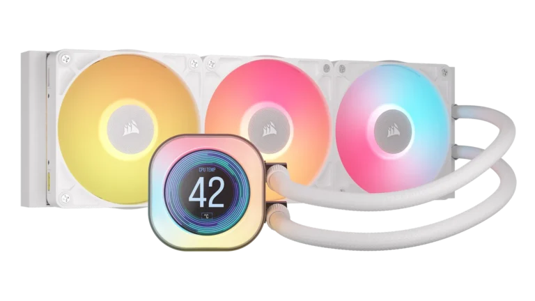 Corsair iCUE LINK TITAN 360 RX LCD Liquid CPU Cooler - White ? RX120 RGB Fans ? Fits Intel? LGA 1851/1700