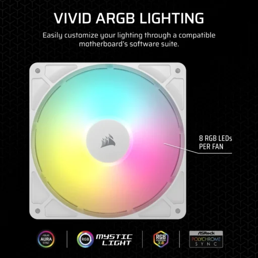 Corsair RS140 ARGB 140mm PWM Fans Dual Pack ? White