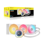 Corsair iCUE LINK TITAN 360 RX LCD Liquid CPU Cooler - White ? RX120 RGB Fans ? Fits Intel? LGA 1851/1700