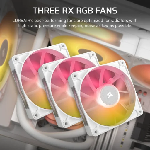 Corsair iCUE LINK TITAN 360 RX LCD Liquid CPU Cooler - White ? RX120 RGB Fans ? Fits Intel? LGA 1851/1700