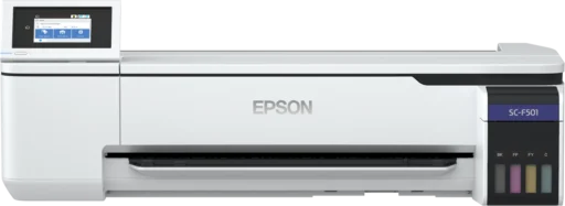Epson SureColor SC-F501; Large Format Printers; 24 '' (61.0 cm); 4 Ink Cartridges; KCYM; 2.400 x 1.200 DPI; Touchscreen; Panel: