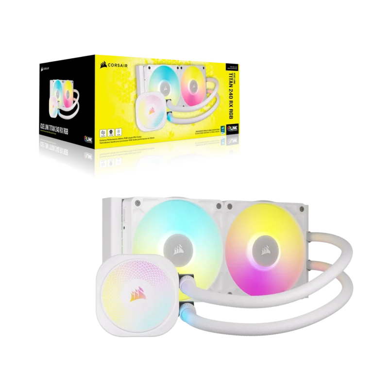 Corsair iCUE LINK TITAN 240 RX RGB Liquid CPU Cooler - White ? RX120 RGB Fans ? Fits Intel? LGA 1851/1700