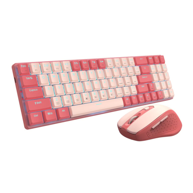 Redragon BS8772 Wireless Keyboard and Mouse Combo - Red/Pink