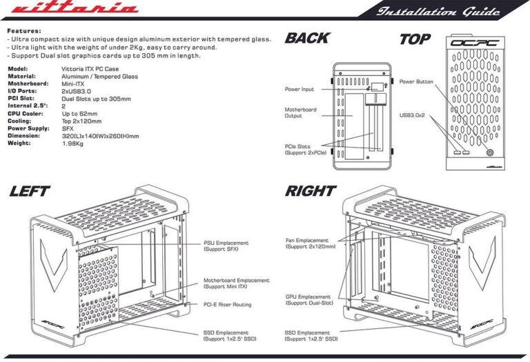 VITTORIA MINI-ITX BLACK CASE