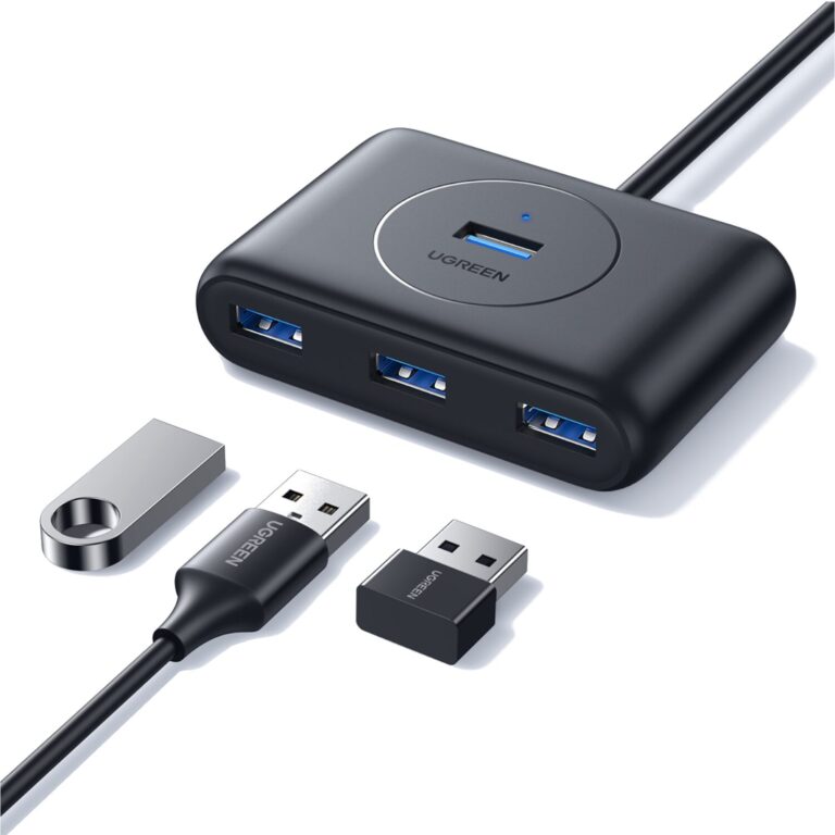 UGREEN 4-Port USB 3.0 Hub with Micro USB | 5Gbps Data Transfer - 0.5m