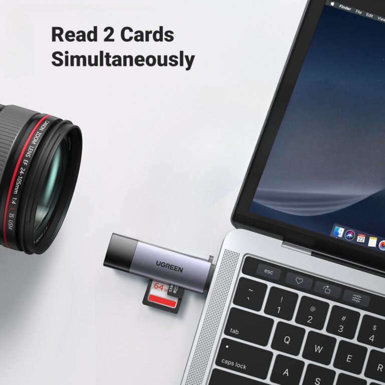 UGREEN CM185-50706 2-in-1 OTG Card Reader | Type-C | USB-A - Silver