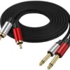 RCA MALE 6.35 MM TO DUAL RCA MALE