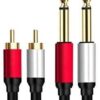 RCA MALE 6.35 MM TO DUAL RCA MALE