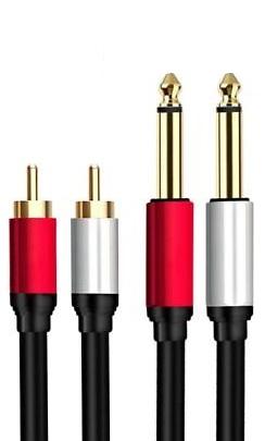 RCA MALE 6.35 MM TO DUAL RCA MALE
