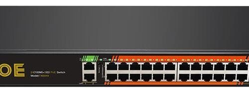 24PORT 10/100M POE+2PORT 1G IRON SHELL
