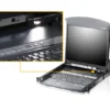 8-port 17'' Dual Rail LCD IP Cat5 KVM - D.Rail LCD KVM IP SW. W/(USKB/SPKB)/W/(US/EU) CORD