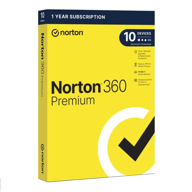 Norton 360 Premium 75GB ? 10 Devices (Physical Package)