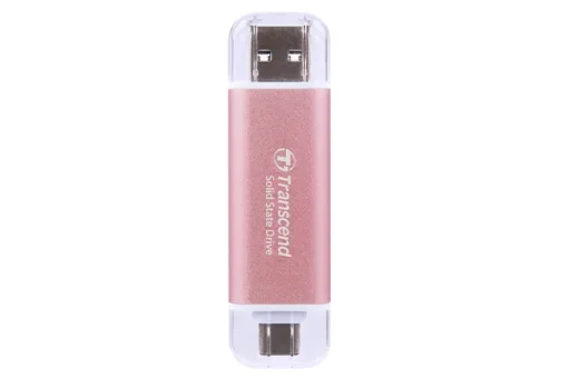 TRANSCEND 1 TB ESD310P USB3.2 TYPE A & C (USB 10Gbps) OTG COMPACT PORTABLE SSD - Read 1050MB/s Write 950 MB/s - Pink