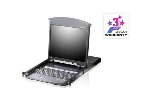 8-port 17'' Dual Rail LCD IP Cat5 KVM - D.Rail LCD KVM IP SW. W/(USKB/SPKB)/W/(US/EU) CORD