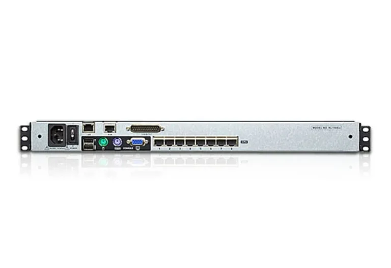 8-port 17'' Dual Rail LCD IP Cat5 KVM - D.Rail LCD KVM IP SW. W/(USKB/SPKB)/W/(US/EU) CORD