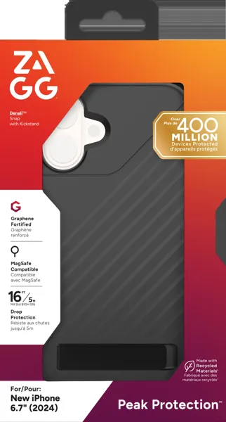 ZAGG Cases Denali Snap KS Apple iP16 Plus Black