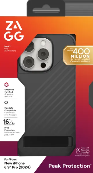 ZAGG Cases Denali Snap KS Apple iP16 Pro Max Black