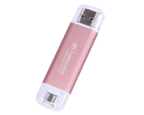 TRANSCEND 1 TB ESD310P USB3.2 TYPE A & C (USB 10Gbps) OTG COMPACT PORTABLE SSD - Read 1050MB/s Write 950 MB/s - Pink