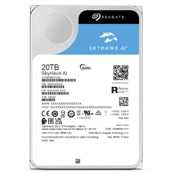 Seagate 3.5 12TB SKYHAWK AI Surveilance 256MB Internal HDD