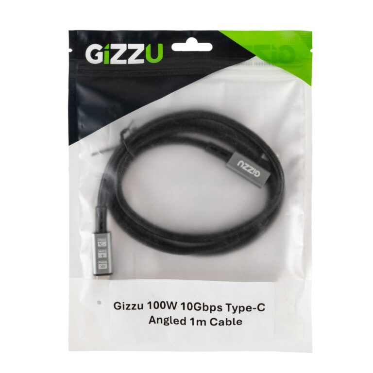 Gizzu 100W 10Gbps Type-C Angled 1m Cable