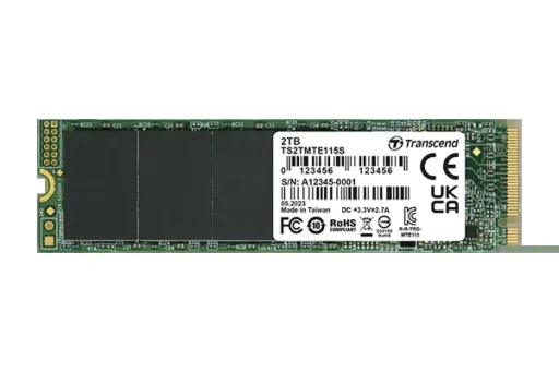 TRANSCEND 2TB MTE115S PCI-E GEN 3x4 M.2 2280 SSD 3D NAND - 3200 MB/s Read 1900 MB/s Write - 800 TBW
