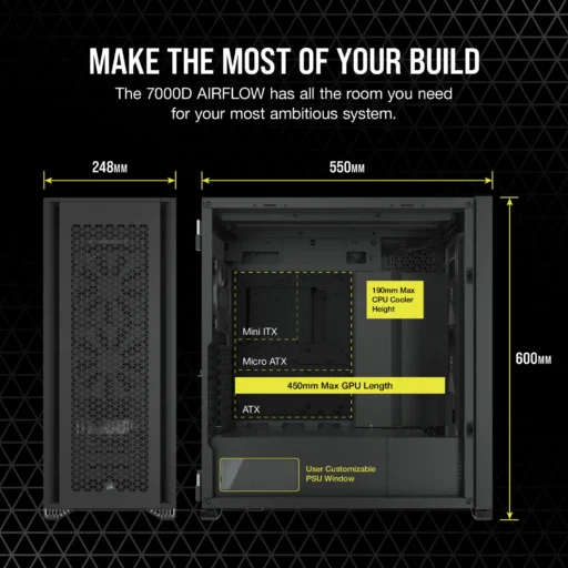 7000D Airflow Black Tempered Glass Mid-Tower