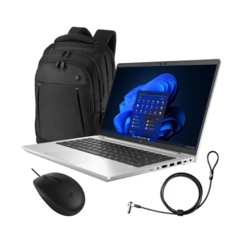 HP EliteBook 640 G9 Intel 14-inch Win 11 Pro Laptop and Mouse and Backpack and Nano Lock Bundle