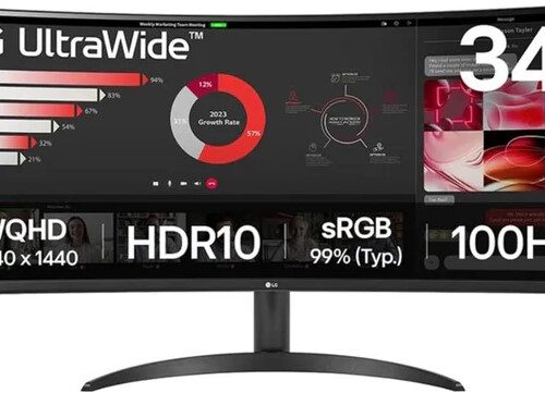 LG UltraWide 34-inch QHD VA Curved Monitor 100Hz