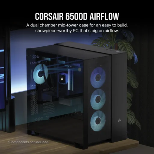 6500D Airflow Black Tempered Glass Mid-Tower