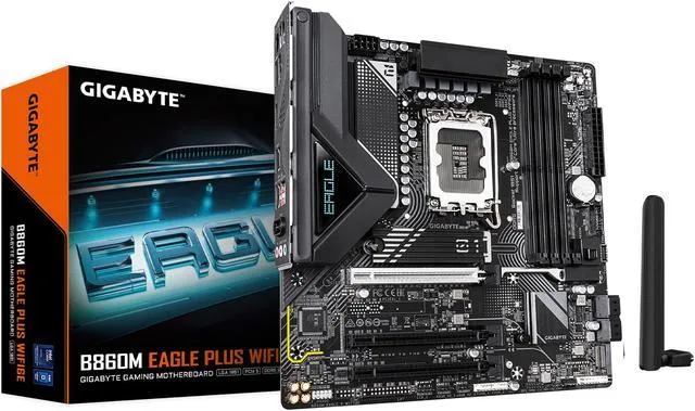GIGABYTE Intel? B860 Chipset for LGA 1851; 2x DDR5; 2x M2; HDMI/DP; mATX.