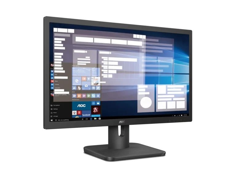 AOC 20E1H Monitor|19.5 inch|TN HD+ 1600x900|HDMI|VGA|VESA|Flicker Free|Low Blue Mode|Internal Power Supply|3YR Warranty