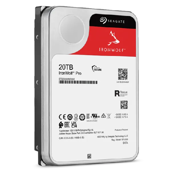 95784011_4900369001.webp Seagate Ironwolf Pro ST2000NT001 20TB 3.5'' HDD NAS Drives 7200 RPM; SATA 6GB/s Interface; 256MB Cache;550TB/Year; Unlimited Bay