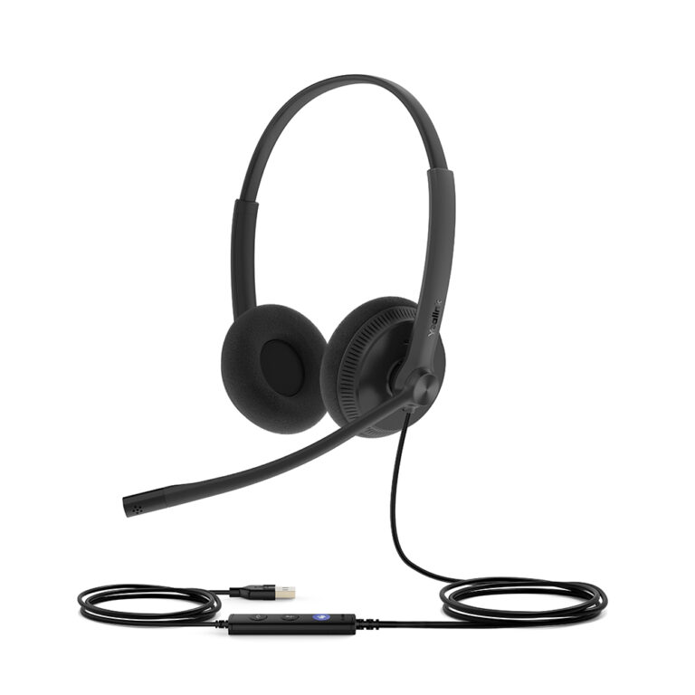 Yealink UH34 Lite Dual Earpiece USB Headset With Foam Ear Cushions Teams edition