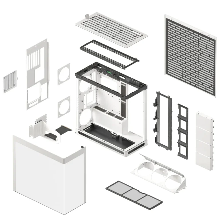 Aerocool HAVN HS 420 Base Edition White EATX case - Adjustable GPU Bracket - Supports 11 fans - 4x 3.5'' or 8x 2.5'' - 420mm rad