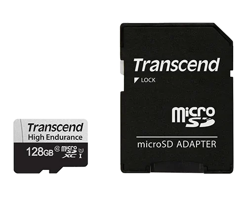 TRANSCEND 350V 128GB HIGH ENDURANCE MICRO SD UHS-I U1 CLASS1