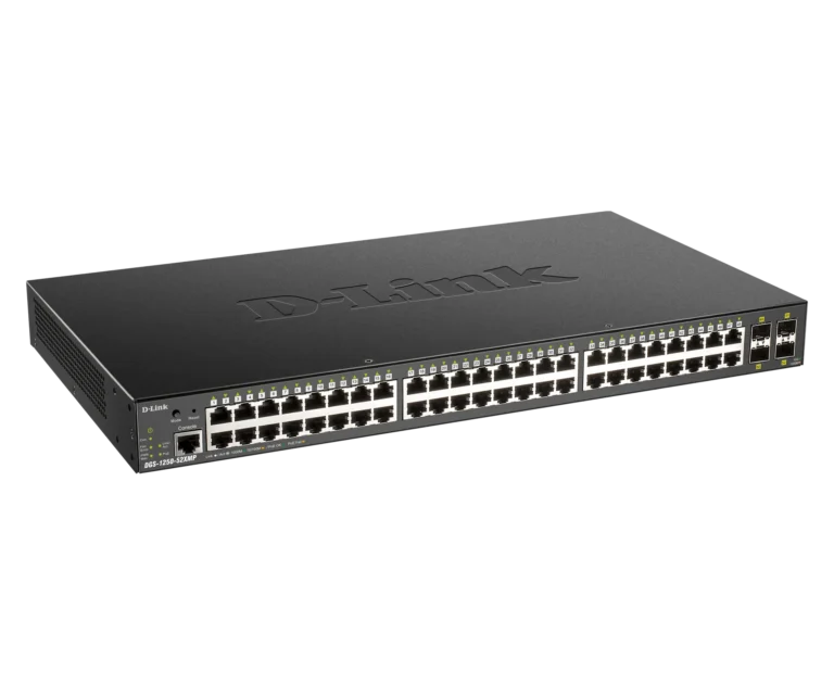 D-Link 48 Ports 10/100/1000Mbps PoE + 4 Ports 10G SFP+ Smart