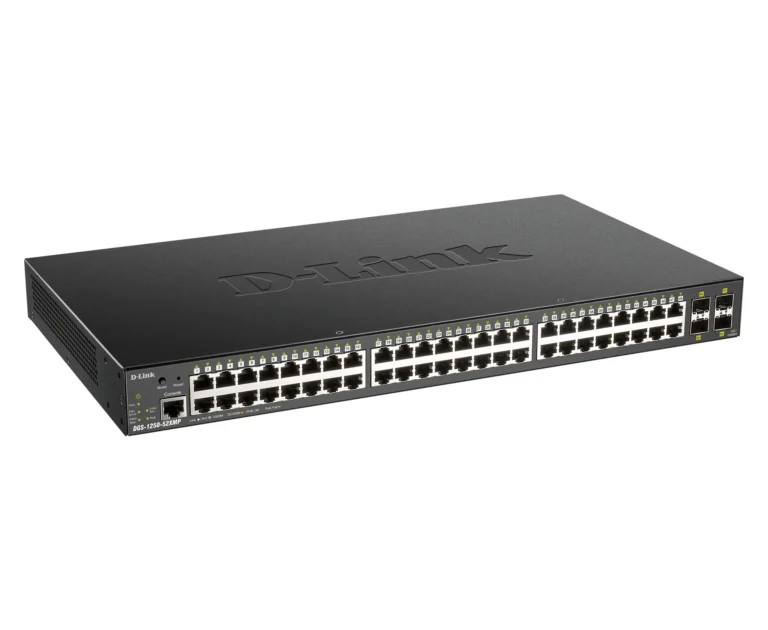 D-Link 48 Ports 10/100/1000Mbps PoE + 4 Ports 10G SFP+ Smart