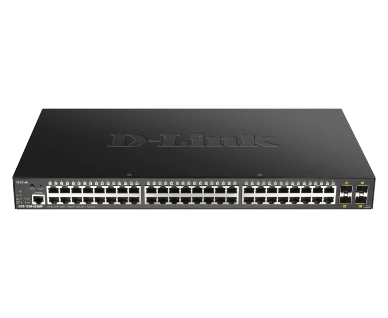 D-Link 48 Ports 10/100/1000Mbps PoE + 4 Ports 10G SFP+ Smart