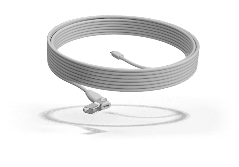 Logitech Rally Mic Pod Extension Cable, 10m - White