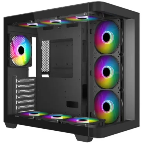 MECER Graphite Curved Gaming ATX Case W/3 +1 ARGB Fan (PSU E