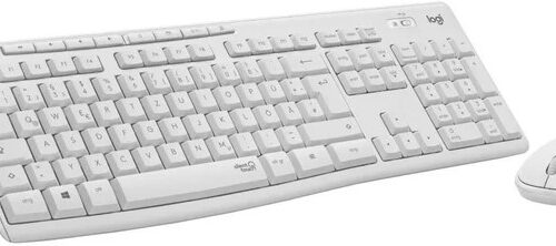 Logitech MK295 Silent Wireless Combo Off-White Spill-resista