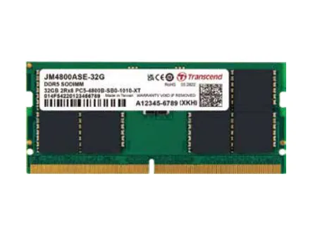TRANSCEND JET MEMORY 16 GB DDR5-4800 SO-DIMM 1RX8 CL40 (2Gx8