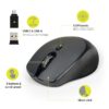 Port Connect Silent 1600DPI 3 Button Wireless Mouse