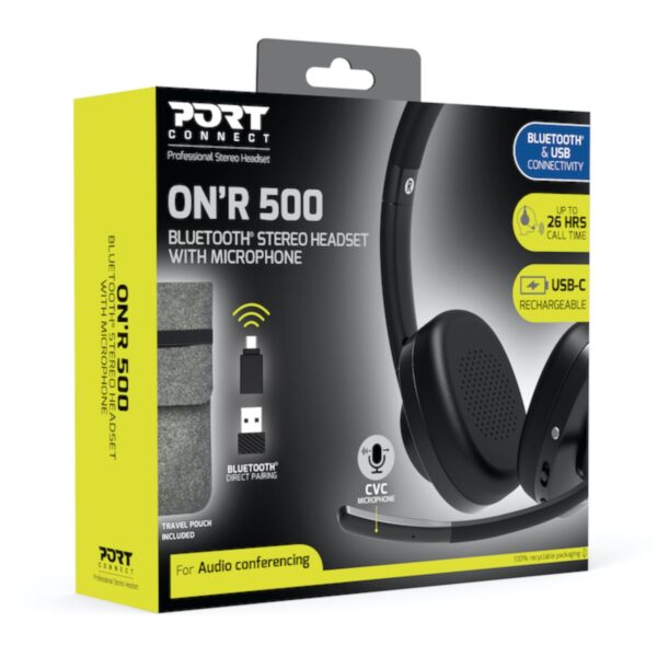 Port Connect ON?R 500 Bluetooth? Stereo Headset